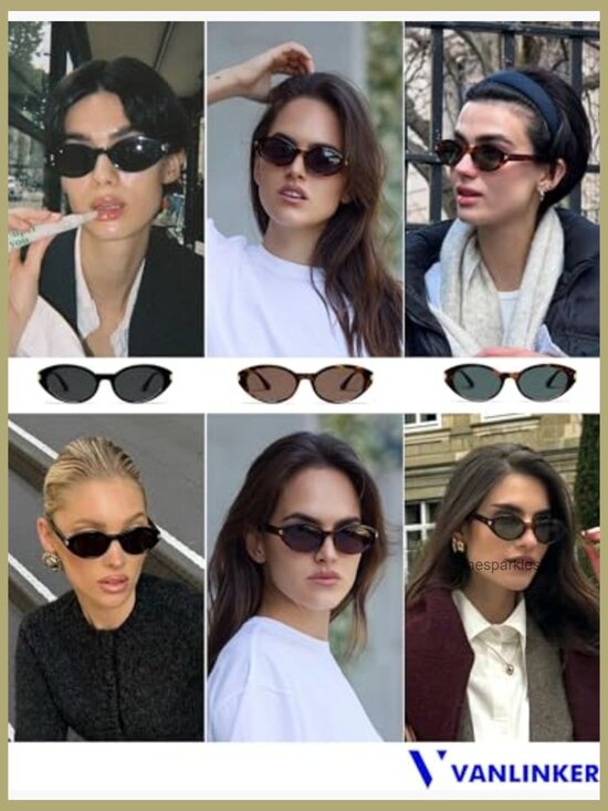 Polarized Retro Oval Sunglasses Small Face Vintage 90s Shades main image 5
